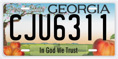 GA license plate CJU6311