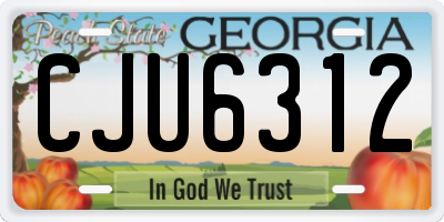 GA license plate CJU6312