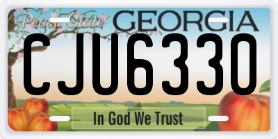 GA license plate CJU6330