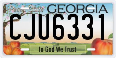 GA license plate CJU6331