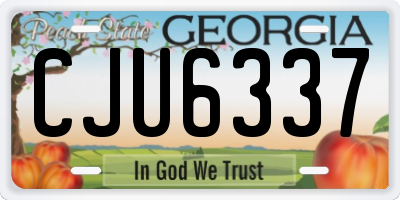 GA license plate CJU6337