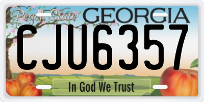 GA license plate CJU6357