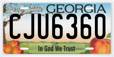 GA license plate CJU6360