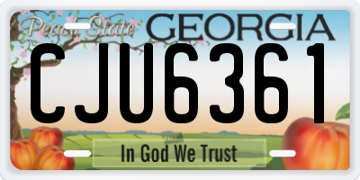 GA license plate CJU6361