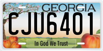 GA license plate CJU6401