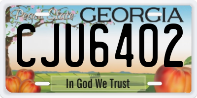 GA license plate CJU6402