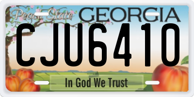 GA license plate CJU6410
