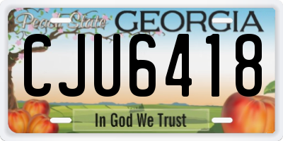 GA license plate CJU6418