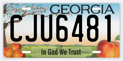 GA license plate CJU6481