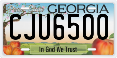 GA license plate CJU6500