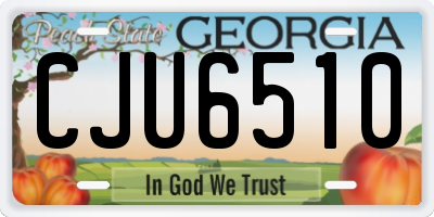 GA license plate CJU6510