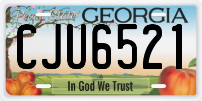 GA license plate CJU6521