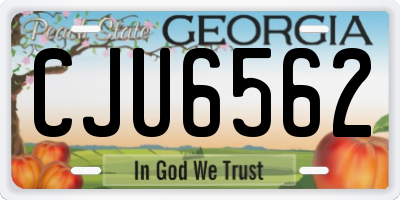 GA license plate CJU6562