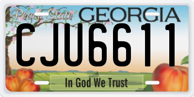 GA license plate CJU6611