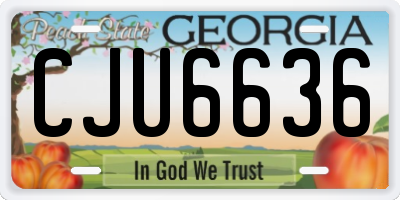 GA license plate CJU6636