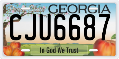 GA license plate CJU6687