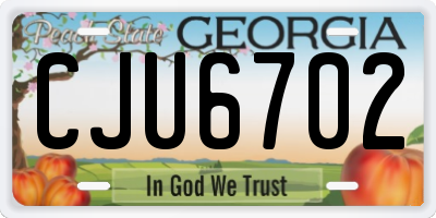 GA license plate CJU6702