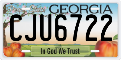GA license plate CJU6722