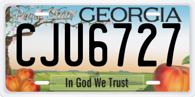 GA license plate CJU6727