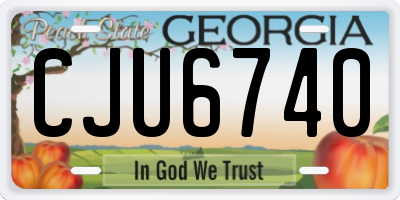 GA license plate CJU6740