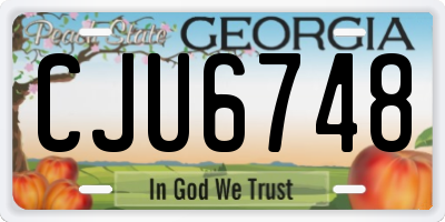 GA license plate CJU6748