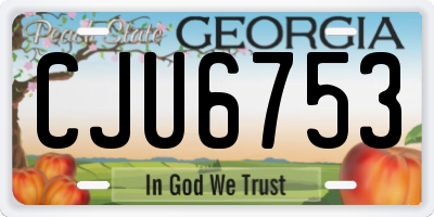 GA license plate CJU6753
