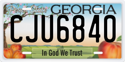 GA license plate CJU6840