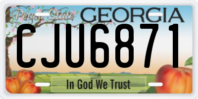 GA license plate CJU6871