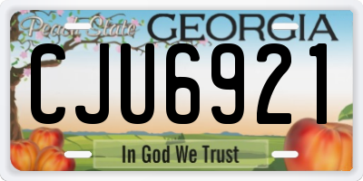 GA license plate CJU6921