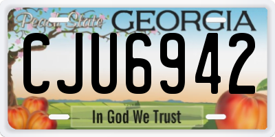 GA license plate CJU6942