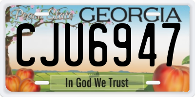 GA license plate CJU6947