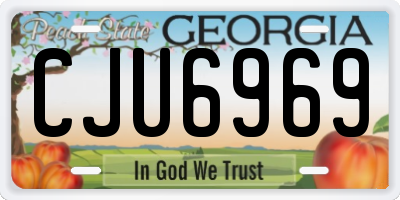 GA license plate CJU6969