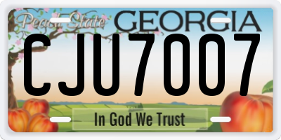 GA license plate CJU7007