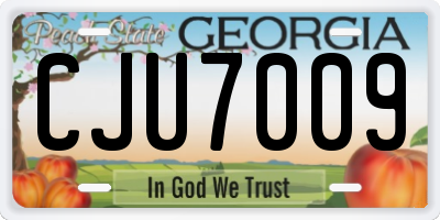 GA license plate CJU7009