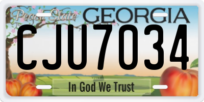 GA license plate CJU7034