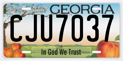 GA license plate CJU7037