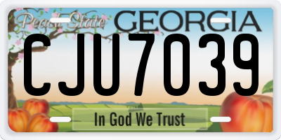 GA license plate CJU7039