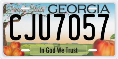 GA license plate CJU7057