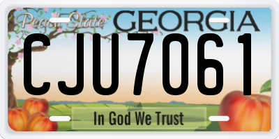 GA license plate CJU7061