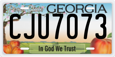 GA license plate CJU7073