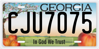 GA license plate CJU7075