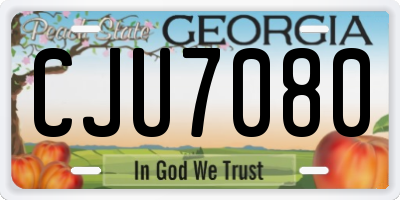 GA license plate CJU7080