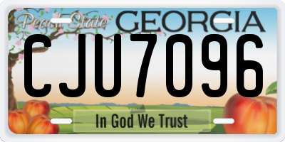 GA license plate CJU7096