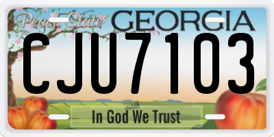 GA license plate CJU7103