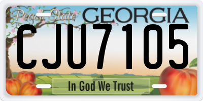 GA license plate CJU7105