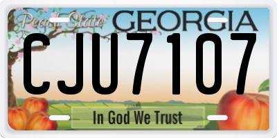 GA license plate CJU7107