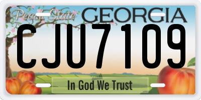GA license plate CJU7109