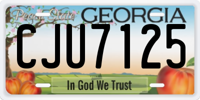 GA license plate CJU7125
