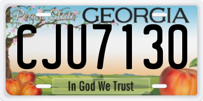 GA license plate CJU7130