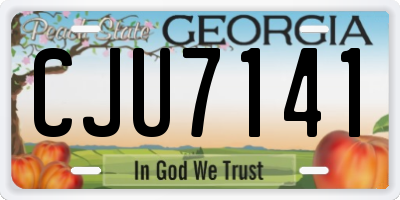 GA license plate CJU7141